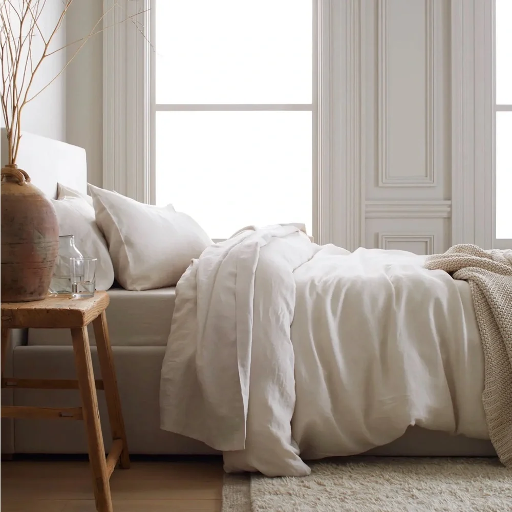 European Linen Duvet Cover Set SAND - Picture 2 of 14